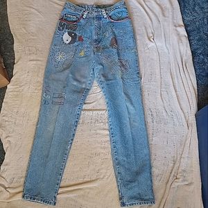 Vintage hand painted jeans